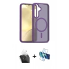MARSİLYAN™- Galaxy S24 Kılıf Siluet Minimal Prime - Siyah 3D Antistatik Seramik Nano Ekran Koruyucu + Kamera Lens Koruma Cam - SF