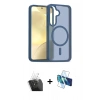MARSİLYAN™- Galaxy S24 Kılıf Siluet Minimal Prime - Siyah 3D Antistatik Seramik Nano Ekran Koruyucu + Kamera Lens Koruma Cam - SF