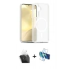 MARSİLYAN™- Galaxy S24 Kılıf Siluet Minimal Prime - Siyah 3D Antistatik Seramik Nano Ekran Koruyucu + Kamera Lens Koruma Cam - SF