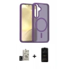 MARSİLYAN™- Galaxy S24 Kılıf Siluet Minimal Prime - Siyah 6D Antistatik Mat Seramik Hayalet Nano Ekran Koruyucu + Bilvis Titan Kamera Lens - SH