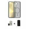 MARSİLYAN™- Galaxy S24 Kılıf Siluet Minimal Prime - Siyah 6D Antistatik Mat Seramik Hayalet Nano Ekran Koruyucu + Bilvis Titan Kamera Lens - SH