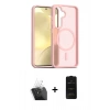 MARSİLYAN™- Galaxy S24 Kılıf Siluet Minimal Prime - Siyah 6D Antistatik Mat Seramik Hayalet Nano Ekran Koruyucu + Kamera Lens Koruma Cam - SF
