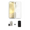 MARSİLYAN™- Galaxy S24 Kılıf Siluet Minimal Prime - Siyah 6D Antistatik Mat Seramik Hayalet Nano Ekran Koruyucu + Bilvis Titan Kamera Lens - GD