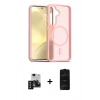 MARSİLYAN™- Galaxy S24 Kılıf Siluet Minimal Prime - Siyah 6D Antistatik Mat Seramik Hayalet Nano Ekran Koruyucu + PVD Metal Kamera Lens - SH