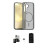 MARSİLYAN™- Galaxy S24 Kılıf Siluet Minimal Prime - Siyah 6D Antistatik Mat Seramik Hayalet Nano Ekran Koruyucu + PVD Metal Kamera Lens - SH