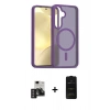 MARSİLYAN™- Galaxy S24 Kılıf Siluet Minimal Prime - Siyah 6D Antistatik Mat Seramik Hayalet Nano Ekran Koruyucu + PVD Metal Kamera Lens - DNMR