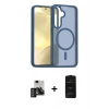 MARSİLYAN™- Galaxy S24 Kılıf Siluet Minimal Prime - Siyah 6D Antistatik Mat Seramik Hayalet Nano Ekran Koruyucu + PVD Metal Kamera Lens - DNMR