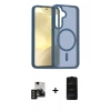 MARSİLYAN™- Galaxy S24 Kılıf Siluet Minimal Prime - Siyah 6D Antistatik Mat Seramik Hayalet Nano Ekran Koruyucu + PVD Metal Kamera Lens - SH