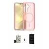 MARSİLYAN™- Galaxy S24 Kılıf Siluet Minimal Prime - Siyah 6D Antistatik Mat Seramik Hayalet Nano Ekran Koruyucu + Bilvis Titan Kamera Lens - SH