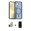 MARSİLYAN™- Galaxy S24 Kılıf Siluet Minimal Prime - Siyah 6D Antistatik Mat Seramik Hayalet Nano Ekran Koruyucu + Bilvis Titan Kamera Lens - GD
