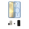 MARSİLYAN™- Galaxy S24 Kılıf Siluet Minimal Prime - Siyah 6D Antistatik Mat Seramik Hayalet Nano Ekran Koruyucu + Gold Bilvis Titan Kamera Lens