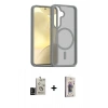 MARSİLYAN™- Galaxy S24 Kılıf Siluet Minimal Prime - Siyah Bilvis 3D Cam Ekran Koruyucu + Bilvis Titan Kamera Lens - SH