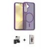 MARSİLYAN™- Galaxy S24 Kılıf Siluet Minimal Prime - Siyah Bilvis 3D Cam Ekran Koruyucu + PVD Metal Kamera Lens - DNMR