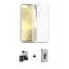 MARSİLYAN™- Galaxy S24 Kılıf Siluet Minimal Prime - Siyah Bilvis 3D Cam Ekran Koruyucu + PVD Metal Kamera Lens - DNMR