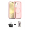 MARSİLYAN™- Galaxy S24 Kılıf Siluet Minimal Prime - Siyah Bilvis 3D Cam Ekran Koruyucu + Kamera Lens Koruma Cam - SF
