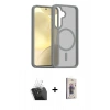MARSİLYAN™- Galaxy S24 Kılıf Siluet Minimal Prime - Siyah Bilvis 3D Cam Ekran Koruyucu + Kamera Lens Koruma Cam - SF