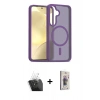 MARSİLYAN™- Galaxy S24 Kılıf Siluet Minimal Prime - Siyah Bilvis 3D Cam Ekran Koruyucu + Kamera Lens Koruma Cam - SF