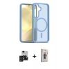 MARSİLYAN™- Galaxy S24 Kılıf Siluet Minimal Prime - Siyah Bilvis 3D Cam Ekran Koruyucu + PVD Metal Kamera Lens - SH