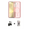 MARSİLYAN™- Galaxy S24 Kılıf Siluet Minimal Prime - Siyah Bilvis 3D Cam Ekran Koruyucu + PVD Metal Kamera Lens - SH