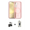 MARSİLYAN™- Galaxy S24 Kılıf Siluet Minimal Prime - Siyah Bilvis Hayalet Cam Ekran Koruyucu + PVD Metal Kamera Lens - DNMR