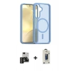 MARSİLYAN™- Galaxy S24 Kılıf Siluet Minimal Prime - Siyah Bilvis Hayalet Cam Ekran Koruyucu + PVD Metal Kamera Lens - DNMR