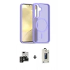 MARSİLYAN™- Galaxy S24 Kılıf Siluet Minimal Prime - Siyah Bilvis Hayalet Cam Ekran Koruyucu + PVD Metal Kamera Lens - DNMR