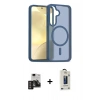 MARSİLYAN™- Galaxy S24 Kılıf Siluet Minimal Prime - Siyah Bilvis Hayalet Cam Ekran Koruyucu + PVD Metal Kamera Lens - DNMR