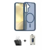 MARSİLYAN™- Galaxy S24 Kılıf Siluet Minimal Prime - Siyah Bilvis Hayalet Cam Ekran Koruyucu + Kamera Lens Koruma Cam - SF