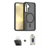 MARSİLYAN™- Galaxy S24 Kılıf Siluet Minimal Prime - Siyah Bilvis Hayalet Cam Ekran Koruyucu + Kamera Lens Koruma Cam - SF