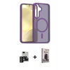 MARSİLYAN™- Galaxy S24 Kılıf Siluet Minimal Prime - Siyah Bilvis Hayalet Cam Ekran Koruyucu + PVD Metal Kamera Lens - SH