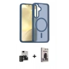 MARSİLYAN™- Galaxy S24 Kılıf Siluet Minimal Prime - Siyah Bilvis Hayalet Cam Ekran Koruyucu + PVD Metal Kamera Lens - SH