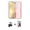 MARSİLYAN™- Galaxy S24 Kılıf Siluet Minimal Prime - Siyah Bilvis Hayalet Cam Ekran Koruyucu + PVD Metal Kamera Lens - SH