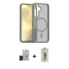 MARSİLYAN™- Galaxy S24 Kılıf Siluet Minimal Prime - Siyah Polymer Nano Ekran Koruyucu + Bilvis Titan Kamera Lens - TMGI