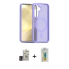 MARSİLYAN™- Galaxy S24 Kılıf Siluet Minimal Prime - Siyah Polymer Nano Ekran Koruyucu + Bilvis Titan Kamera Lens - DNMR