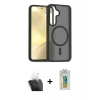 MARSİLYAN™- Galaxy S24 Kılıf Siluet Minimal Prime - Siyah Polymer Nano Ekran Koruyucu + Kamera Lens Koruma Cam - SF