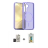 MARSİLYAN™- Galaxy S24 Kılıf Siluet Minimal Prime - Siyah Polymer Nano Ekran Koruyucu + Bilvis Titan Kamera Lens - TMGI