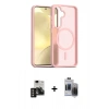 MARSİLYAN™- Galaxy S24 Kılıf Siluet Minimal Prime - Siyah Vanessa Magic Hayalet Cam + PVD Metal Kamera Lens - GD