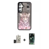 MARSİLYAN™- Galaxy S24 Kılıf Siluet Modern Özel Seri - Şeffaf 360 Full Body Arka Koruyucu + Bilvis Titan Kamera Lens - SH