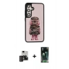 MARSİLYAN™- Galaxy S24 Kılıf Siluet Modern Özel Seri - Şeffaf 360 Full Body Arka Koruyucu + PVD Metal Kamera Lens - DNMR