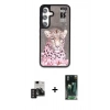 MARSİLYAN™- Galaxy S24 Kılıf Siluet Modern Özel Seri - Şeffaf 360 Full Body Arka Koruyucu + PVD Metal Kamera Lens - DNMR