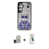 MARSİLYAN™- Galaxy S24 Kılıf Siluet Modern Özel Seri - Şeffaf Pasifik Cam Ekran Koruyucu + Bilvis Titan Kamera Lens - DNMR