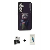 MARSİLYAN™- Galaxy S24 Kılıf Siluet Modern Özel Seri - Şeffaf Pasifik Cam Ekran Koruyucu + PVD Metal Kamera Lens - SH