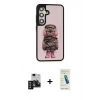 MARSİLYAN™- Galaxy S24 Kılıf Siluet Modern Özel Seri - Şeffaf Pasifik Cam Ekran Koruyucu + PVD Metal Kamera Lens - SH