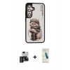 MARSİLYAN™- Galaxy S24 Kılıf Siluet Modern Özel Seri - Şeffaf Pasifik Cam Ekran Koruyucu + PVD Metal Kamera Lens - SH