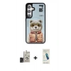 MARSİLYAN™- Galaxy S24 Kılıf Siluet Modern Özel Seri - Şeffaf Pasifik Cam Ekran Koruyucu + Bilvis Titan Kamera Lens - SH