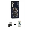 MARSİLYAN™- Galaxy S24 Kılıf Siluet Modern Özel Seri - Şeffaf Pasifik Cam Ekran Koruyucu + Titan Gri PVD Metal Kamera Lens