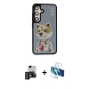 MARSİLYAN™- Galaxy S24 Kılıf Siluet Modern Özel Seri - Siyah 3D Antistatik Cam Ekran Koruyucu + PVD Metal Kamera Lens - DNMR