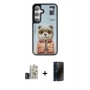 MARSİLYAN™- Galaxy S24 Kılıf Siluet Modern Özel Seri - Siyah 3D Antistatik Hayalet Cam Ekran Koruyucu + Bilvis Titan Kamera Lens - DNMR