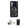 MARSİLYAN™- Galaxy S24 Kılıf Siluet Modern Özel Seri - Siyah 3D Antistatik Hayalet Cam Ekran Koruyucu + Bilvis Titan Kamera Lens - DNMR