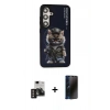 MARSİLYAN™- Galaxy S24 Kılıf Siluet Modern Özel Seri - Siyah 3D Antistatik Hayalet Cam Ekran Koruyucu + PVD Metal Kamera Lens - GD